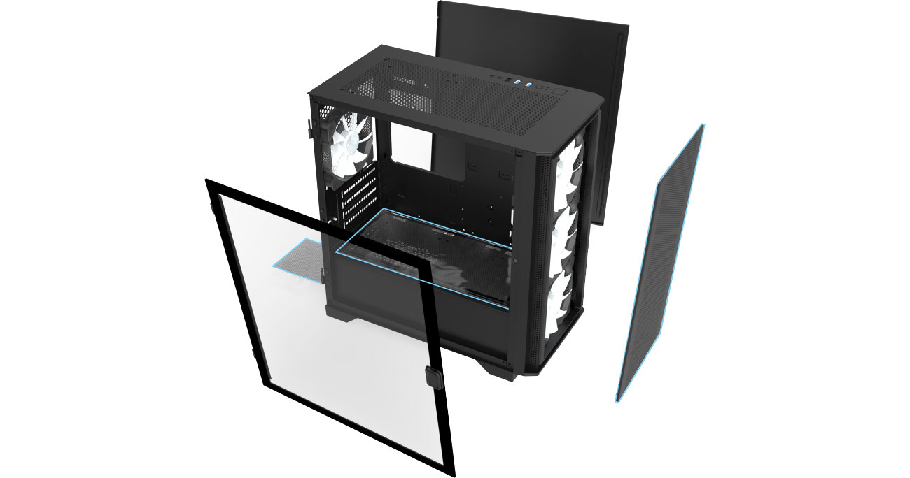 Montech AIR 100 ARGB Schwarz Kühlung