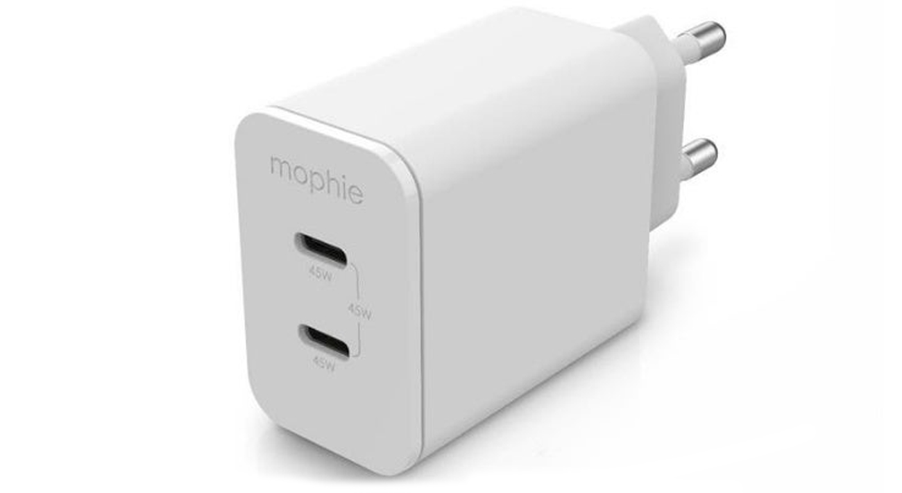Mophie Gan Charger Netzladegerät 45W 2xUSB-C (weiß)
