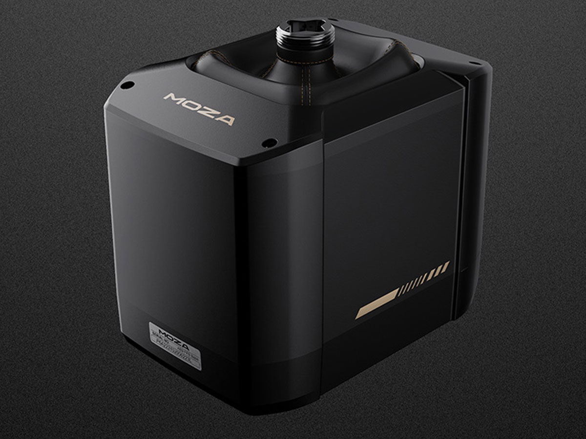 Basis für Joystick Moza Racing AB9 Force Feedback - Ansicht von vorne im Winkel, Grafik mit Hintergrund