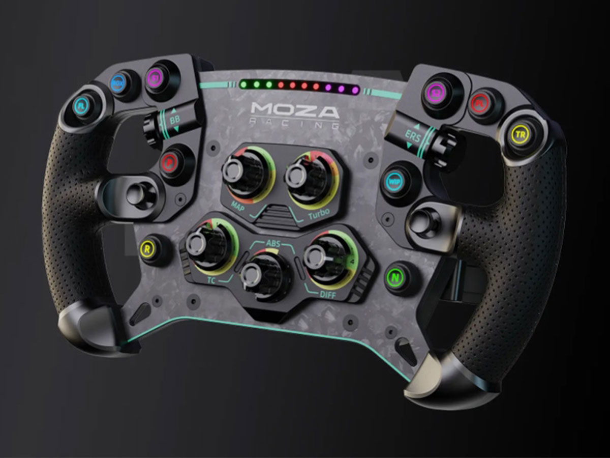 Gaming-Lenkrad Moza Racing GS V2P RS056 - Gesamtansicht, Grafik mit Hintergrund