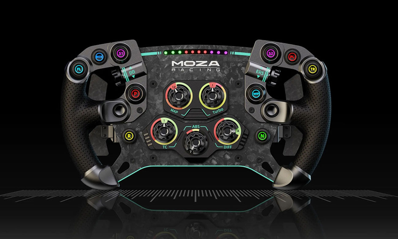 Gaming-Lenkrad Moza Racing GS V2P RS056 - Gesamtansicht, Grafik mit Hintergrund