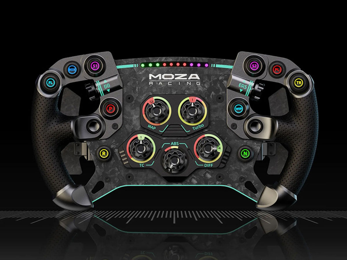 Gaming-Lenkrad Moza Racing GS V2P RS056 - Gesamtansicht, Grafik mit Hintergrund