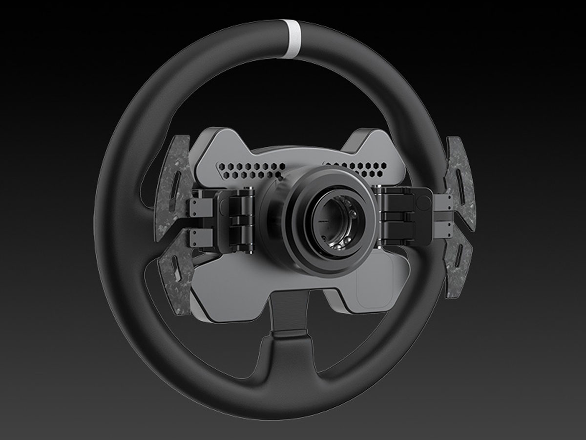 Gaming-Lenkrad Moza Racing CS V2P - Rückansicht, Grafik mit Hintergrund