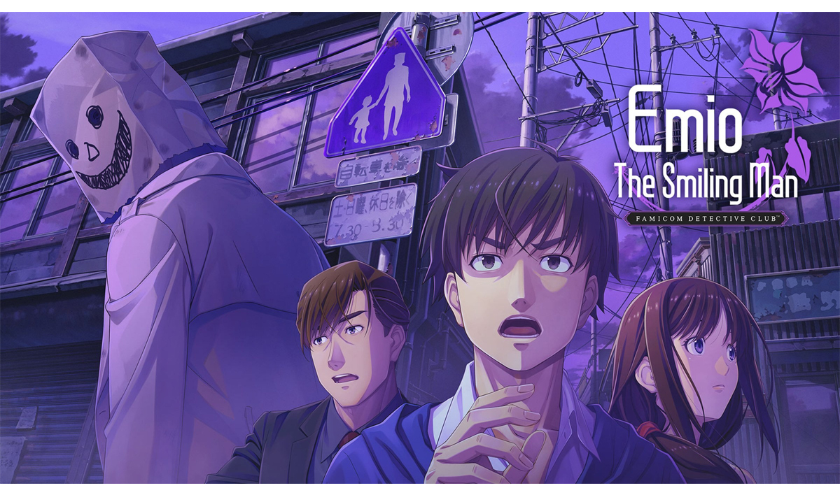 Key-Art-Grafik aus dem Spiel Emio – The Smiling Man: Famicom Detective Club