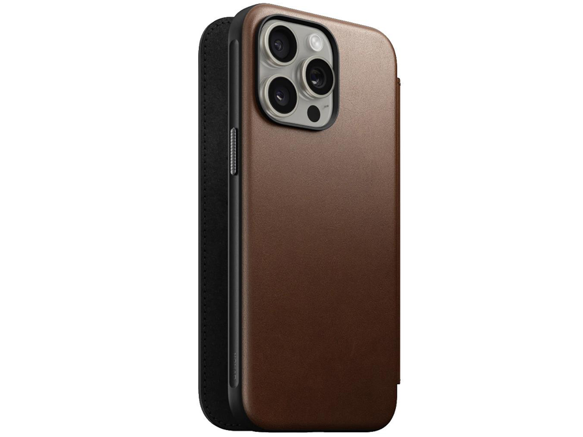 Nomad Modern Leather Case iPhone 15 Pro schwarz