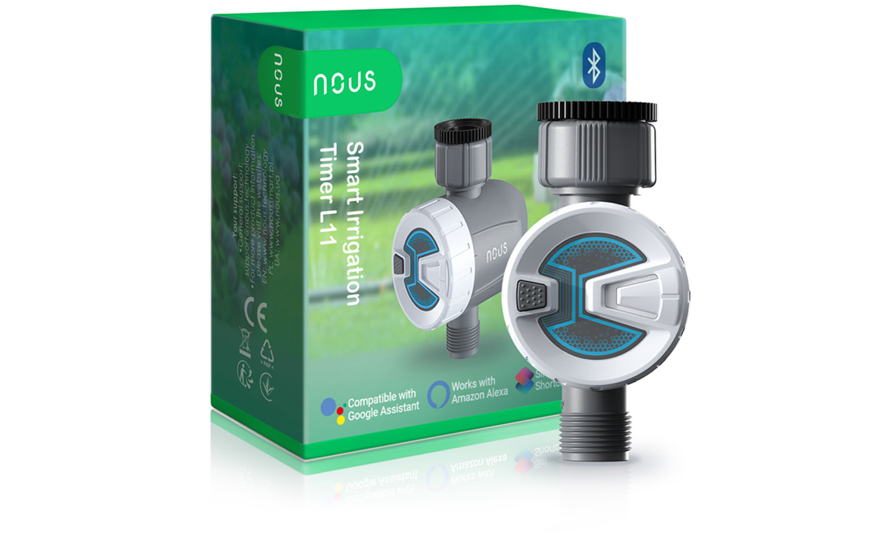Intelligente Bluetooth-Bewässerungsuhr Nous L11 - Gesamtansicht mit Verpackung