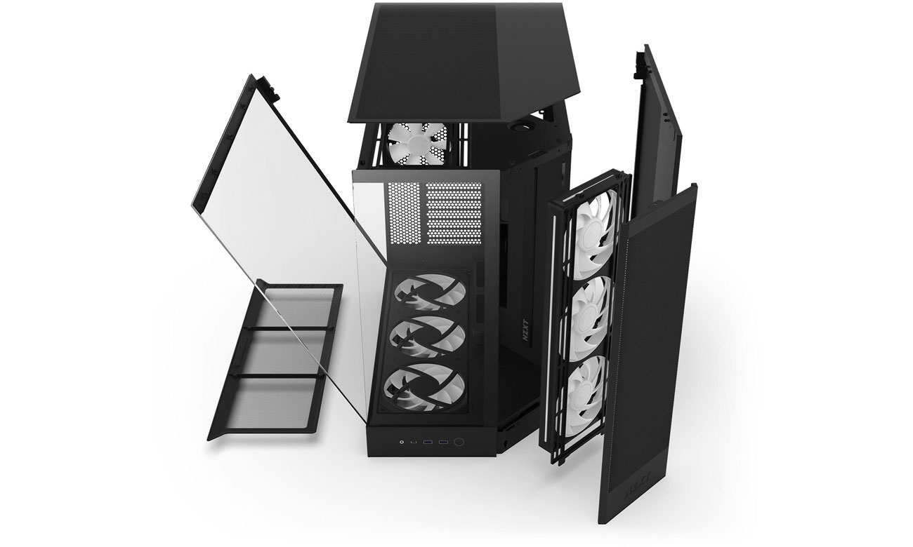 NZXT H9 FLOW RGB+ (2025) schwarz