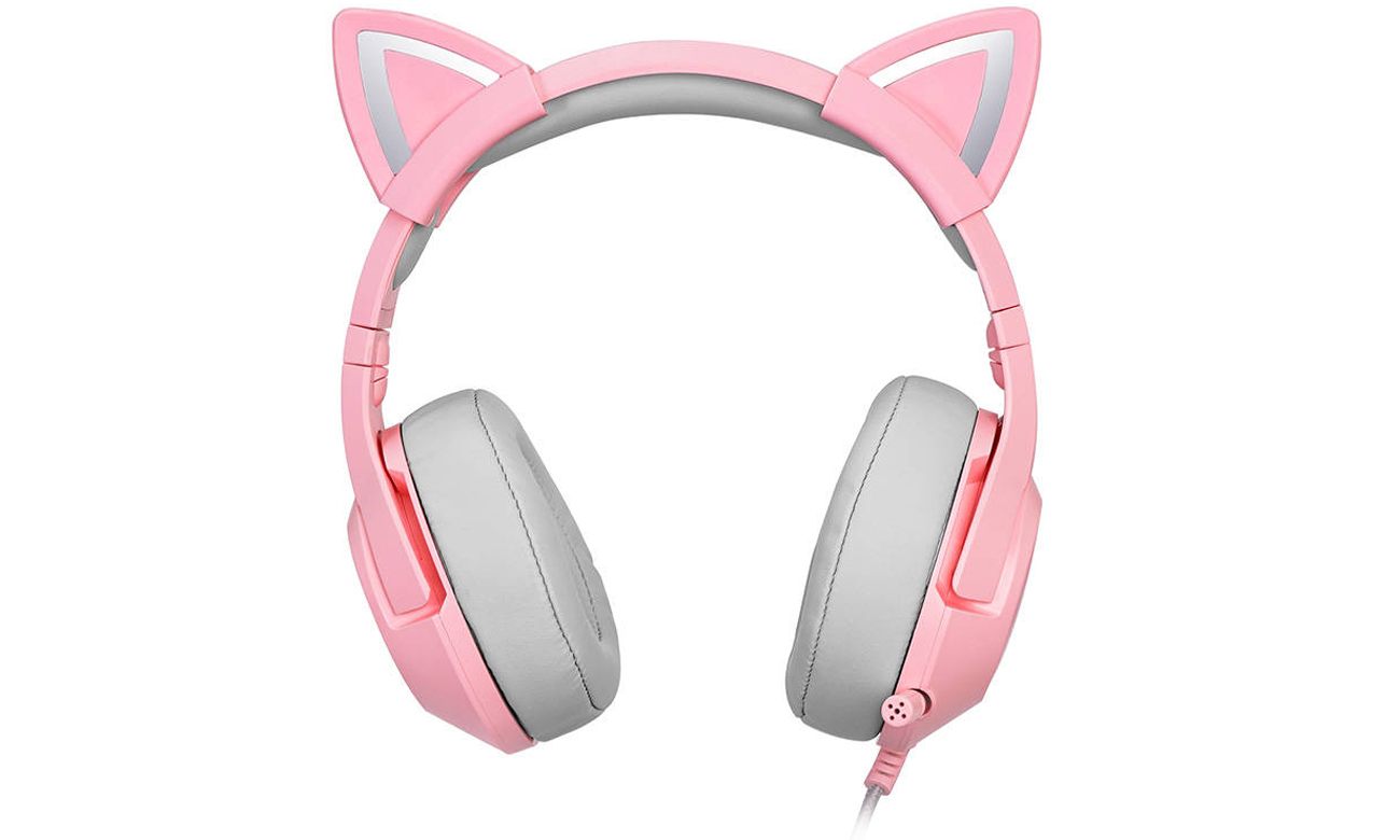 Zestaw słuchawkowy Onikuma K9 Różowy 7.1 - Widok od przodu