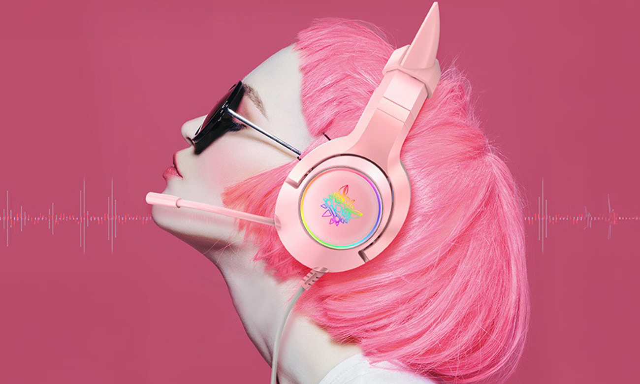 Zestaw słuchawkowy Onikuma K9 Różowy RGB - Pełna kontrola nad dźwiękiem