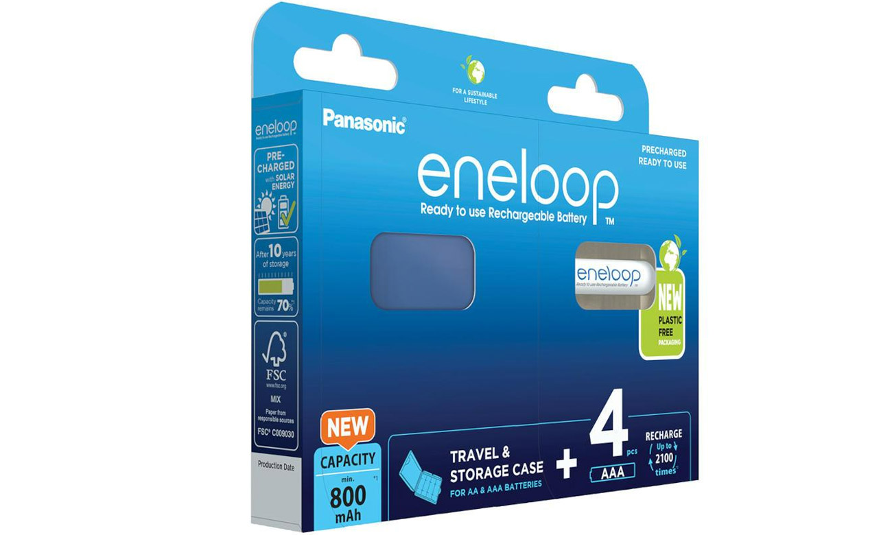Akumulatory  Panasonic ENELOOP AAA 800mAh 4 szt + box