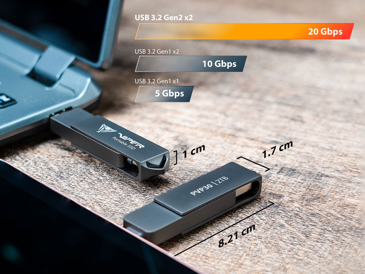 Externes SSD-Laufwerk Patriot VIPER PVP30 Duo Compact - Lifestyle-Grafik
