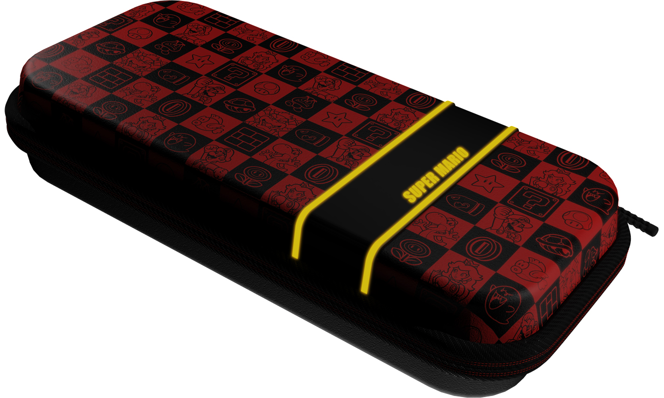 PDP Mario Icon Glow in The Dark Hülle für Nintendo Switch - Gesamtansicht