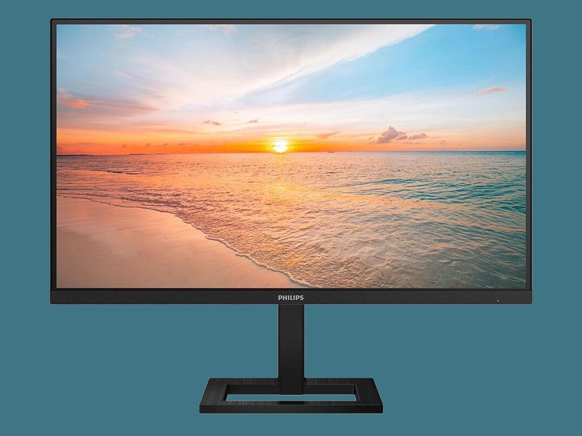 Monitor 4K UHD Philips 27E1N1800A/00 - Widok od przodu, grafika z tłem