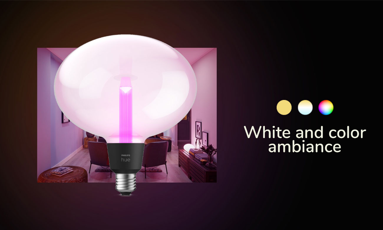 Intelligente Glühbirne Philips Hue White and Color Ambiance Elipse E27 500lm - Grafik
