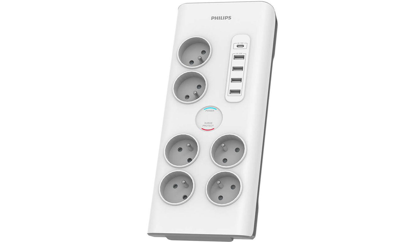 Steckdosenleiste Philips 6 Steckdosen, 4x USB, USB-C