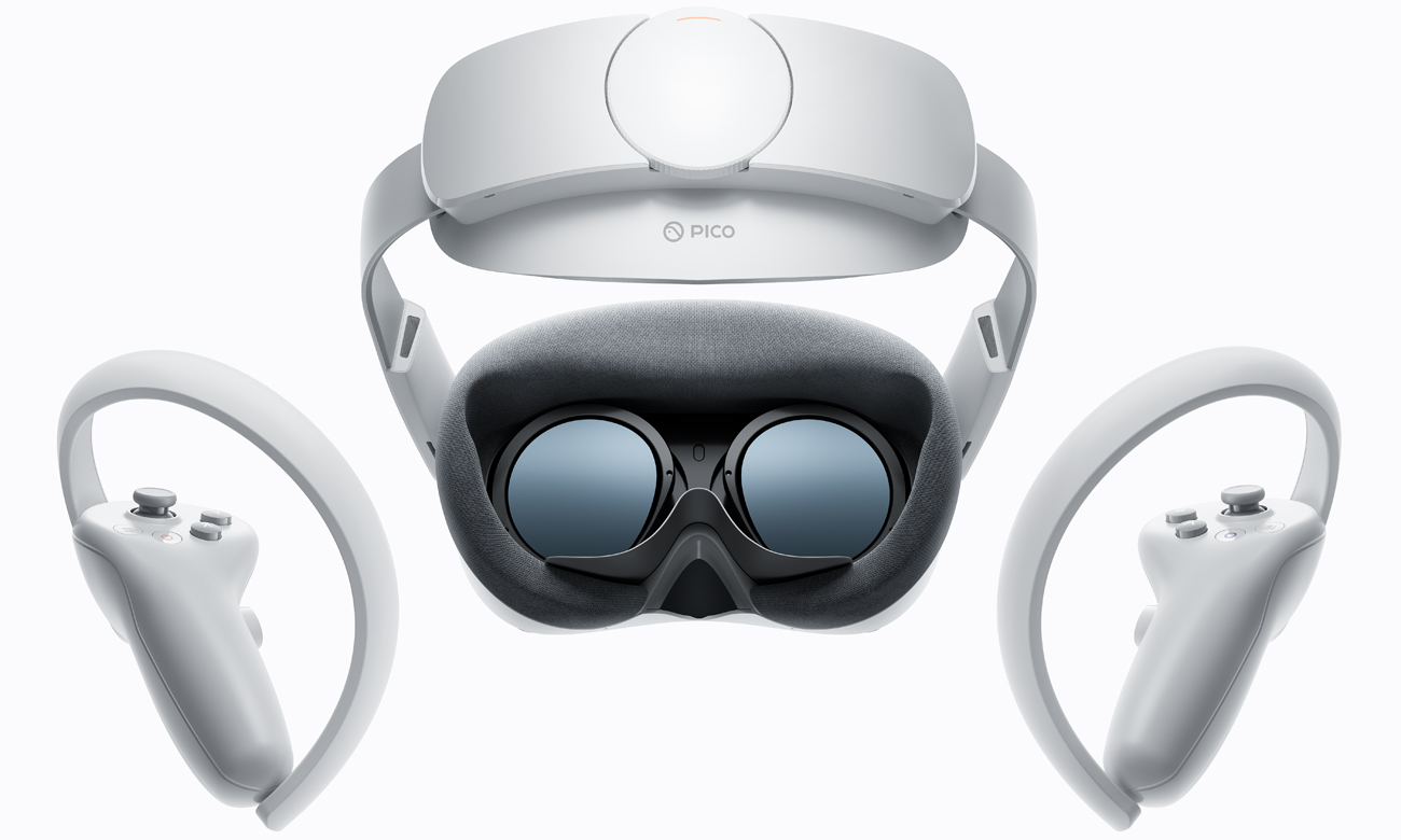 Gogle VR Pico 4 - Widok ogólny wraz z kontrolerami