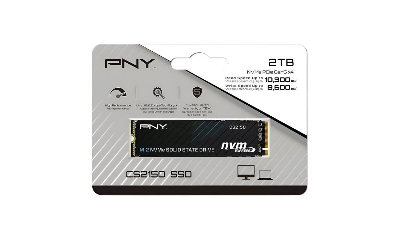 PNY 2TB M.2 PCIe Gen5 NVMe CS2150
