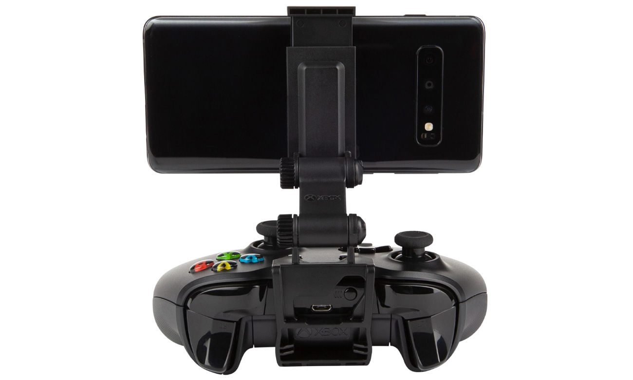 Halterung PowerA MOGA XS/XO für mobile Geräte für Xbox xCloud - Rückansicht mit Controller und Smartphone