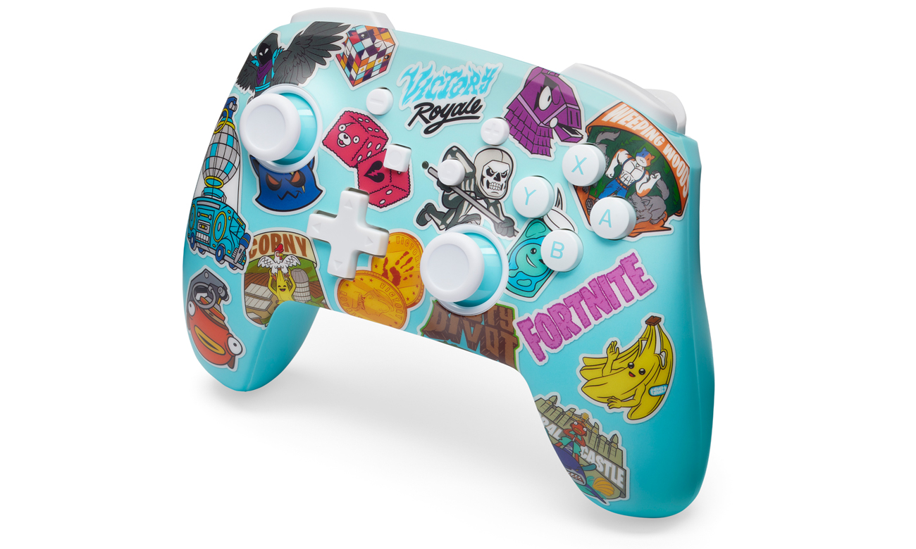PowerA Enhanced Fortnite Sticker Mania Controller – Vorderansicht schräg
