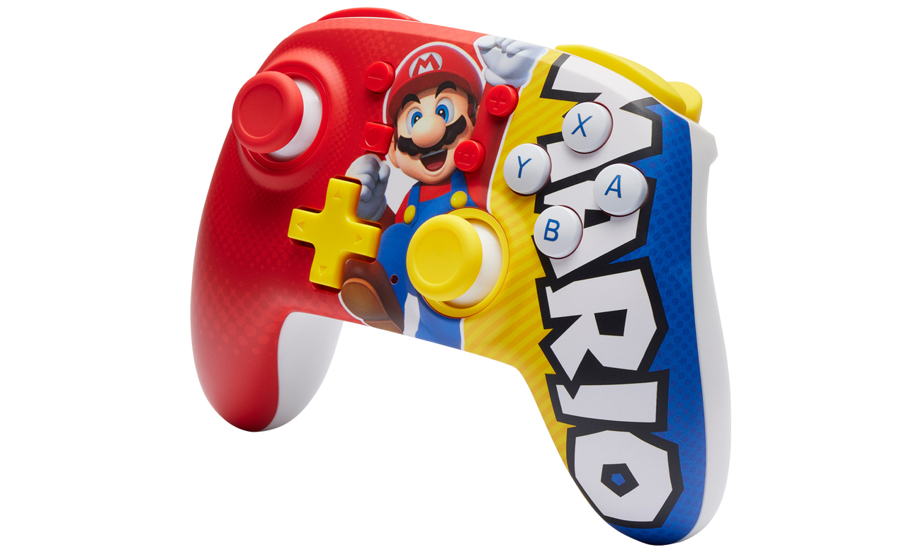 PowerA NANO Enhanced Wireless Controller Mario Victory – Frontansicht schräg