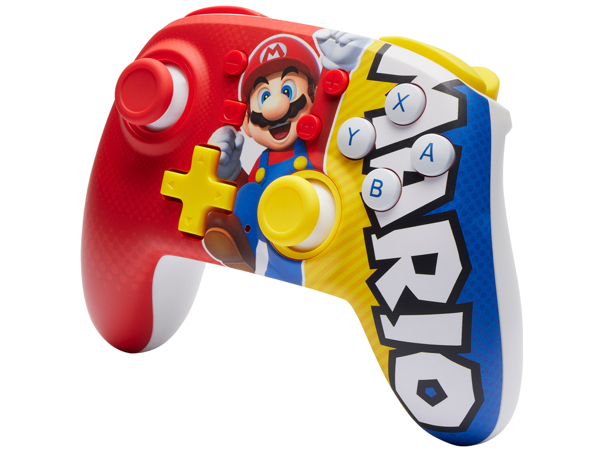 PowerA NANO Enhanced Wireless Controller Mario Victory – Frontansicht schräg