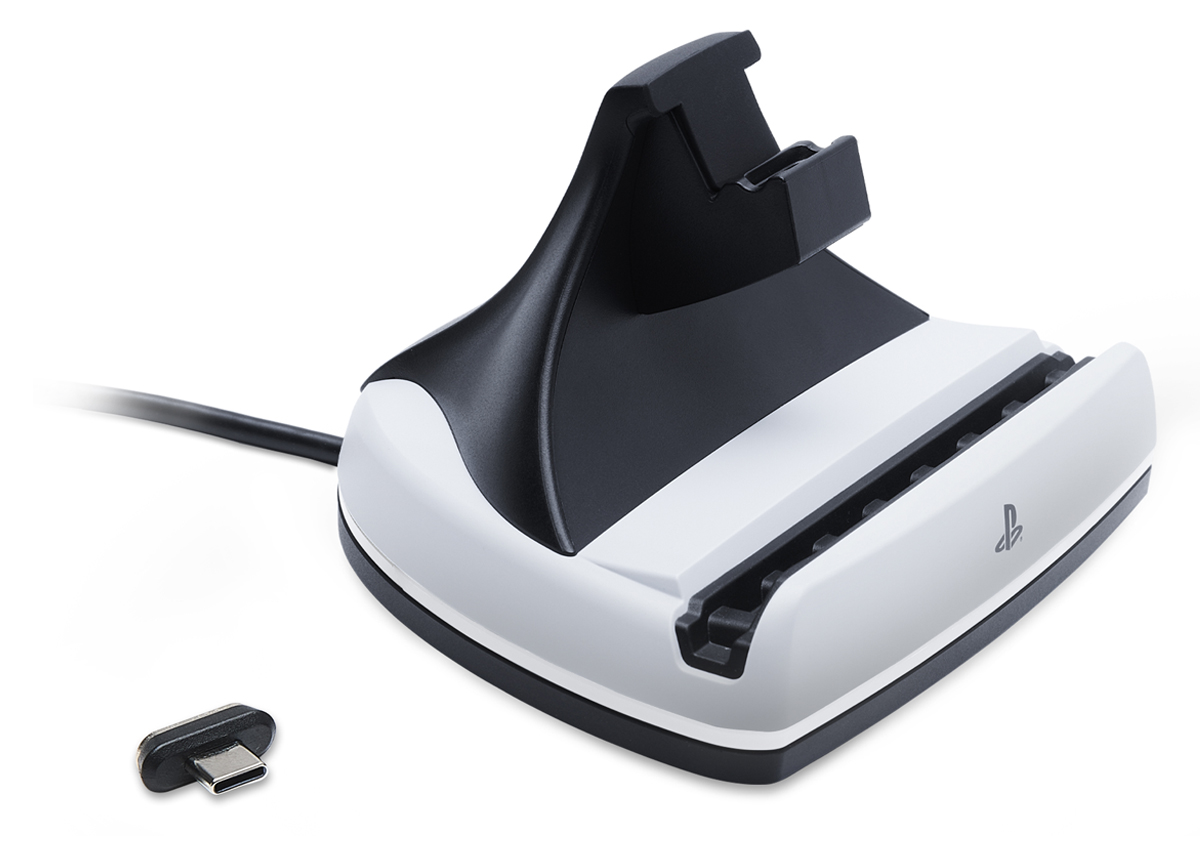 Ladestation/Ladegerät PowerA Lumectra für PS Portal - Allgemeine Ansicht mit Adapter