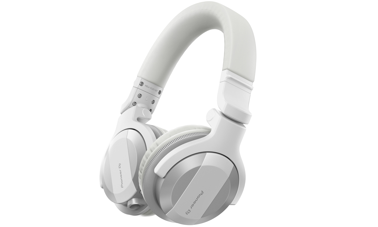 DJ-Kopfhörer Pioneer HDJ-CUE1BT Weiß - Vorderansicht im Winkel