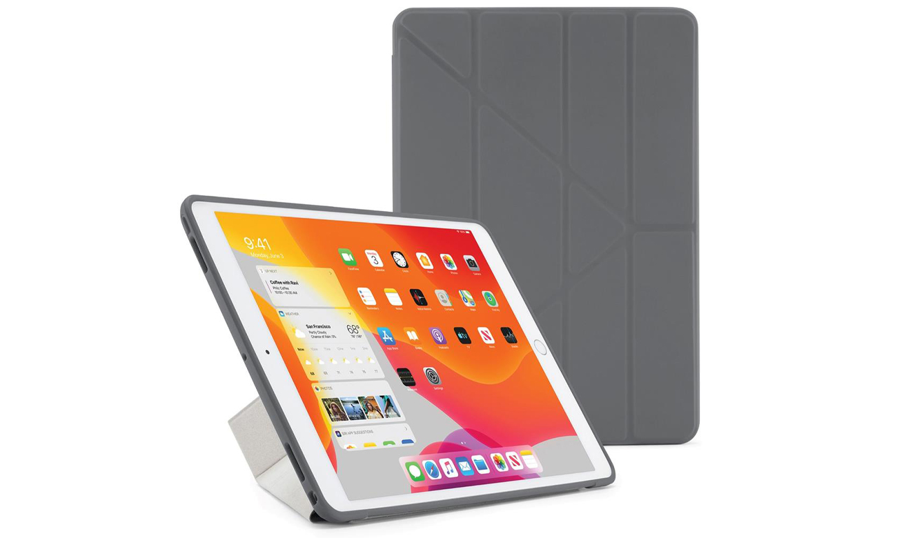 Etui Pipetto Origami TPU für iPad 10.2'' (2021/2020/2019) grau