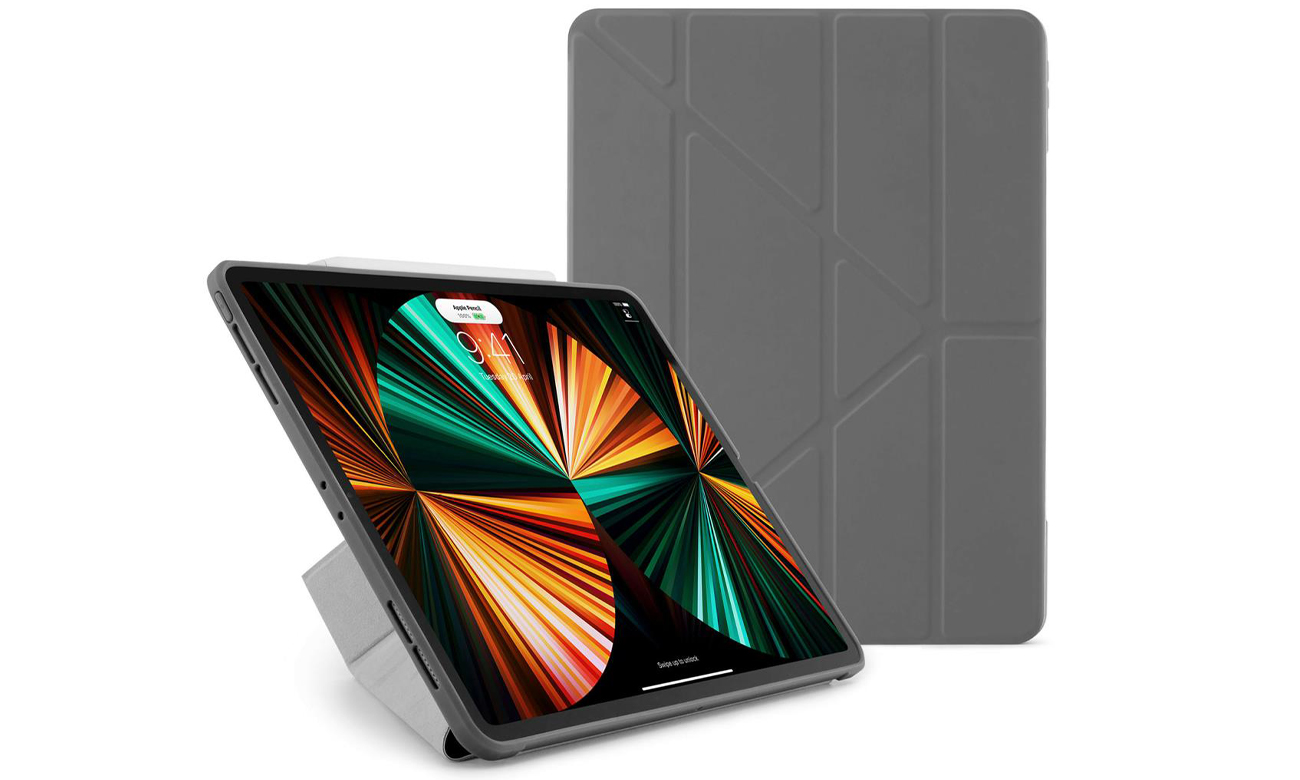 Pipetto Origami TPU Hülle für iPad Pro 12'' (2022-2018) grau
