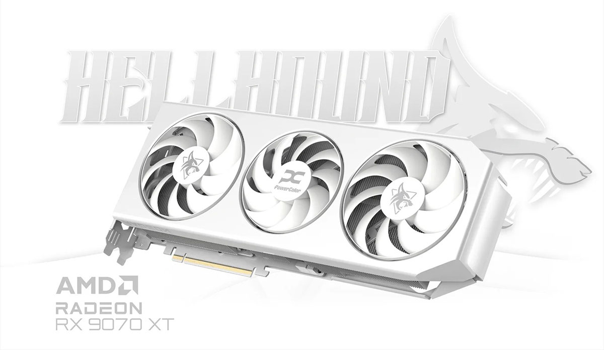 PowerColor Radeon RX 9070 XT Hellhound White 16GB GDDR6
