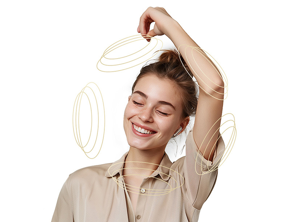 Drahtlose Kopfhörer QCY MeloBuds Pro HT08 - Lifestyle-Grafik