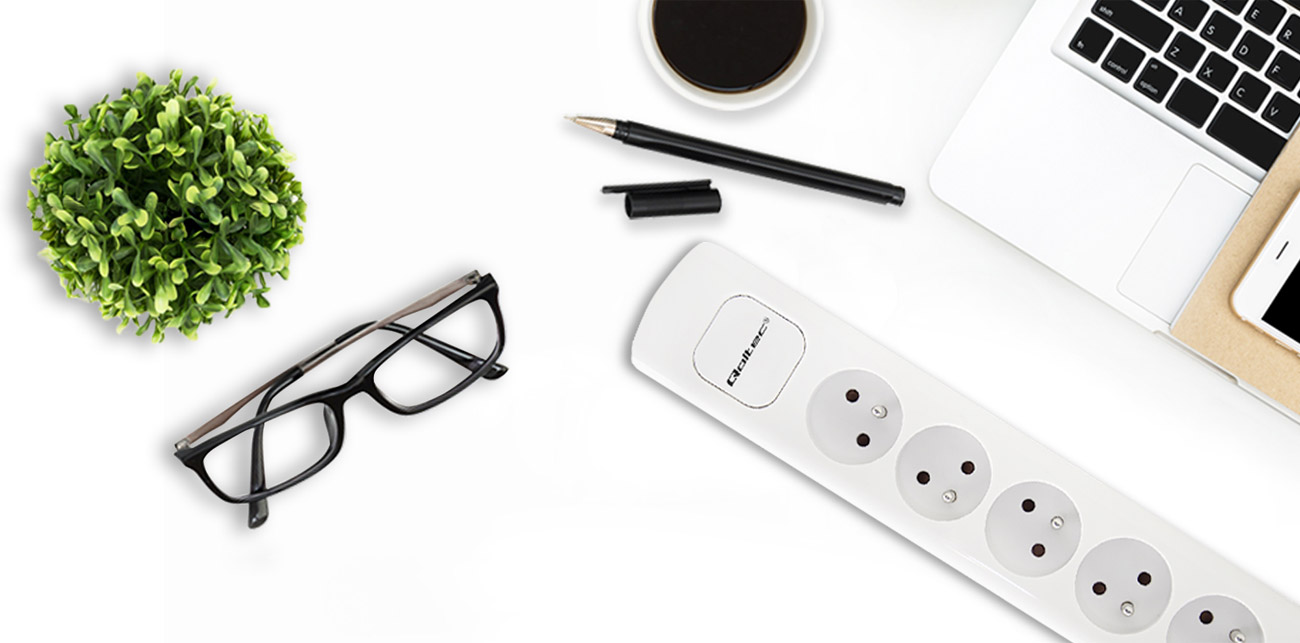 Steckdosenleiste Qoltec – Draufsicht