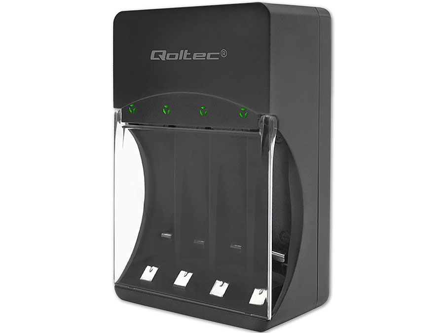 Qoltec 50653 Ladegerät für Ni-MH-Akkus vom Typ R03/AAA R6/AA