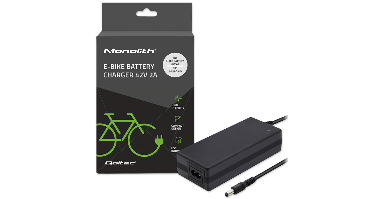 Qoltec 50760 Ladegerät für Elektrofahrrad-Batterien