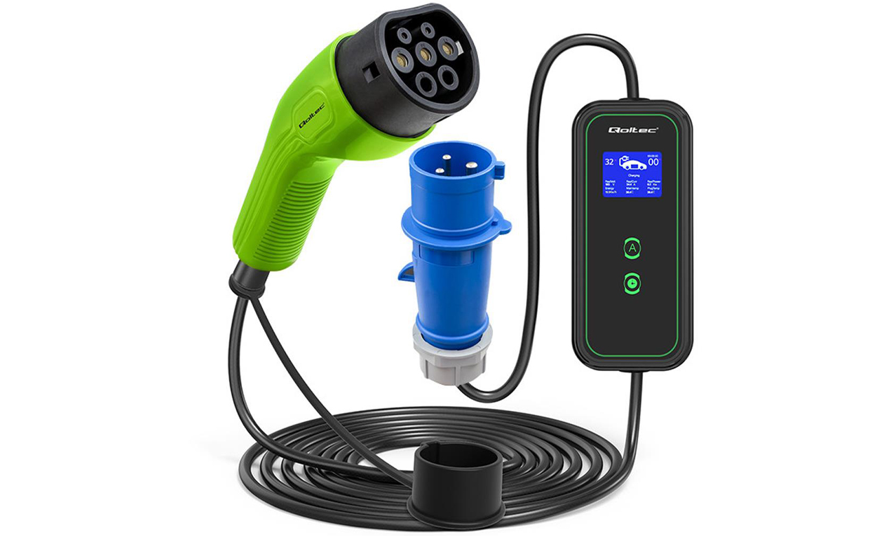 Mobilna ładowarka Qoltec do samochodów EV 2 w 1 typ2 7kW/230V/CEE 5