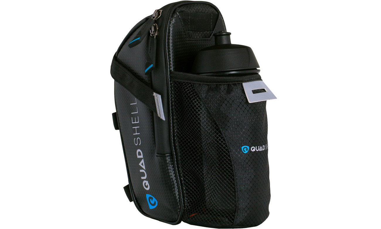Fahrradtasche QuadShell TORPEDO - Allgemeine Ansicht im Winkel + Trinkflasche