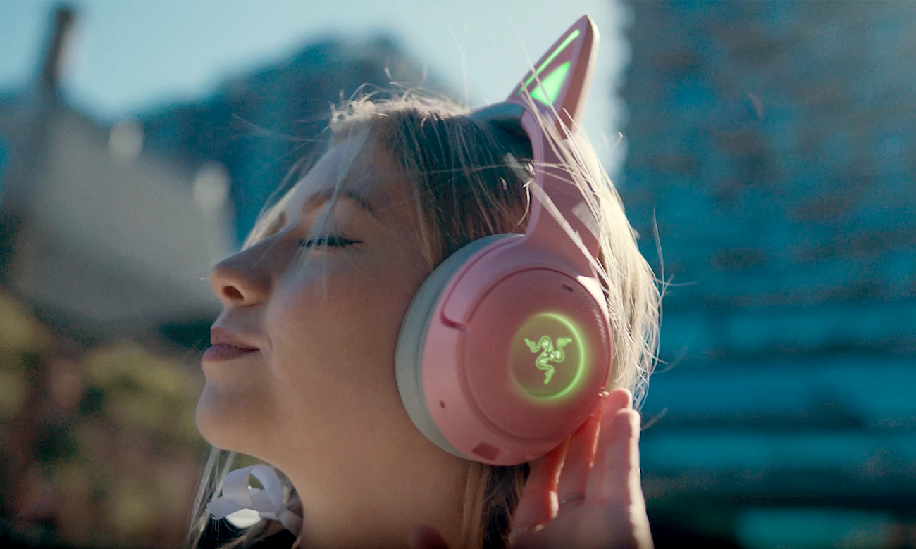 Drahtloses Headset Razer Kraken Kitty V2 BT Quartz - 40-mm-Treiber Razer TriForce