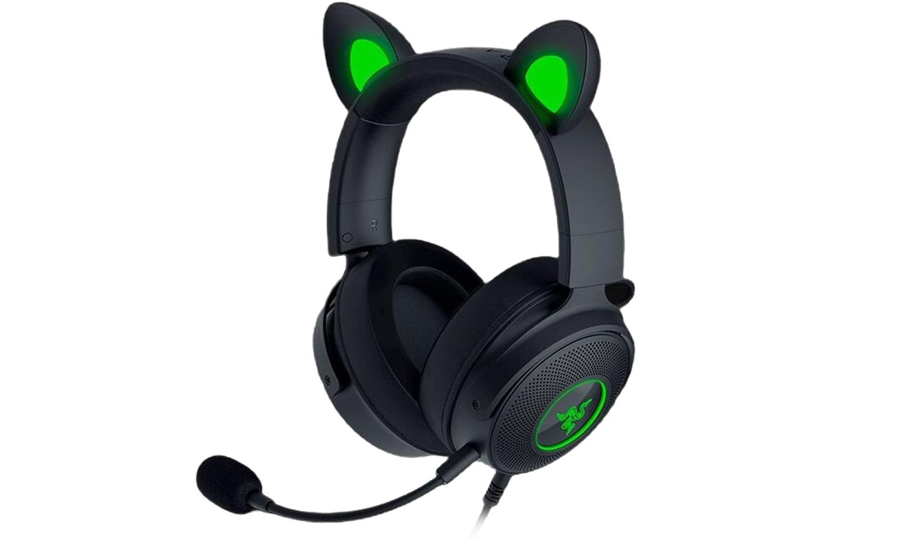 Razer Kraken Kitty V2 Pro Black Headset - Vorderansicht unter einem Winkel