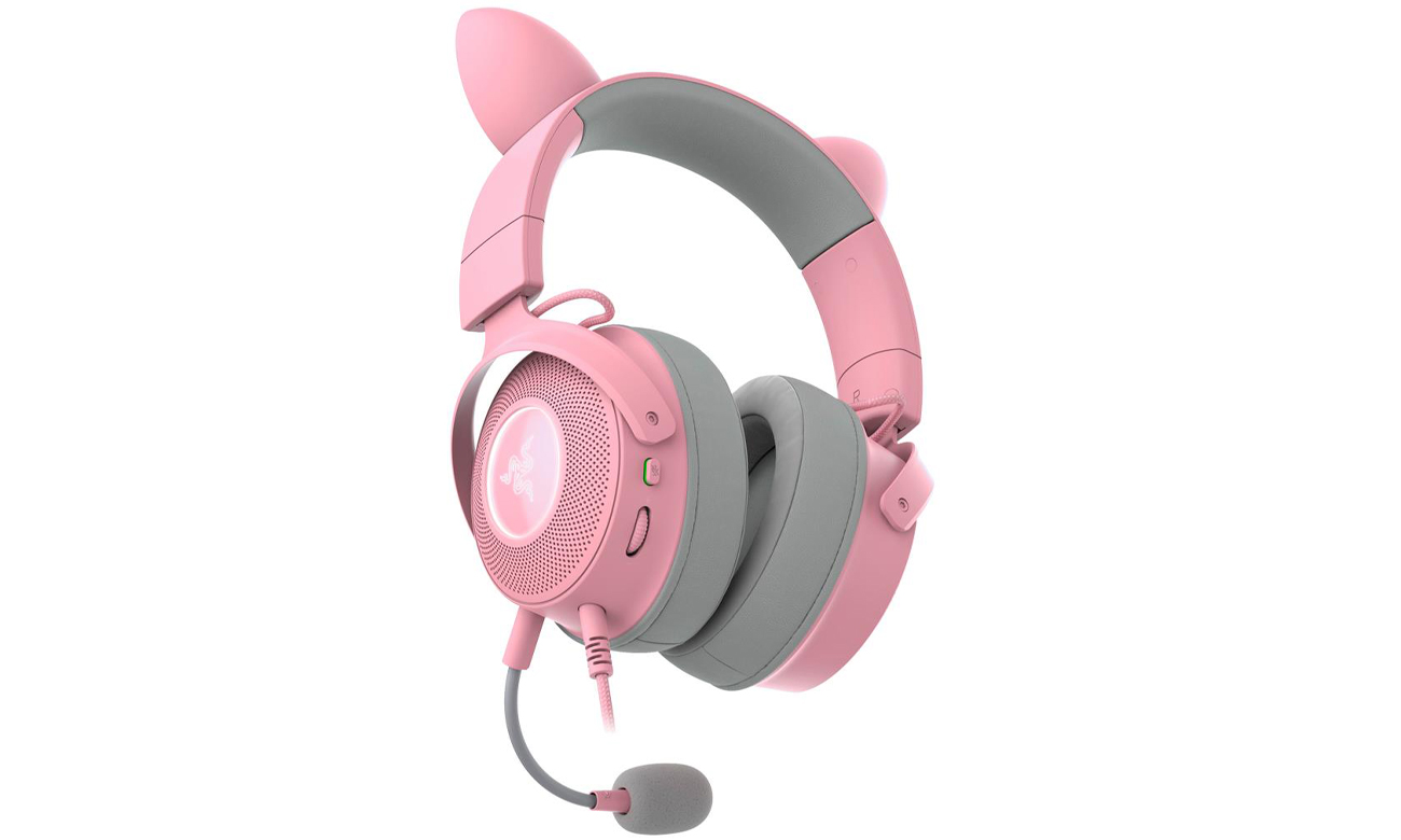 Razer Kraken Kitty V2 Pro Quartz Gaming-Headset - Vorderansicht unter einem Winkel