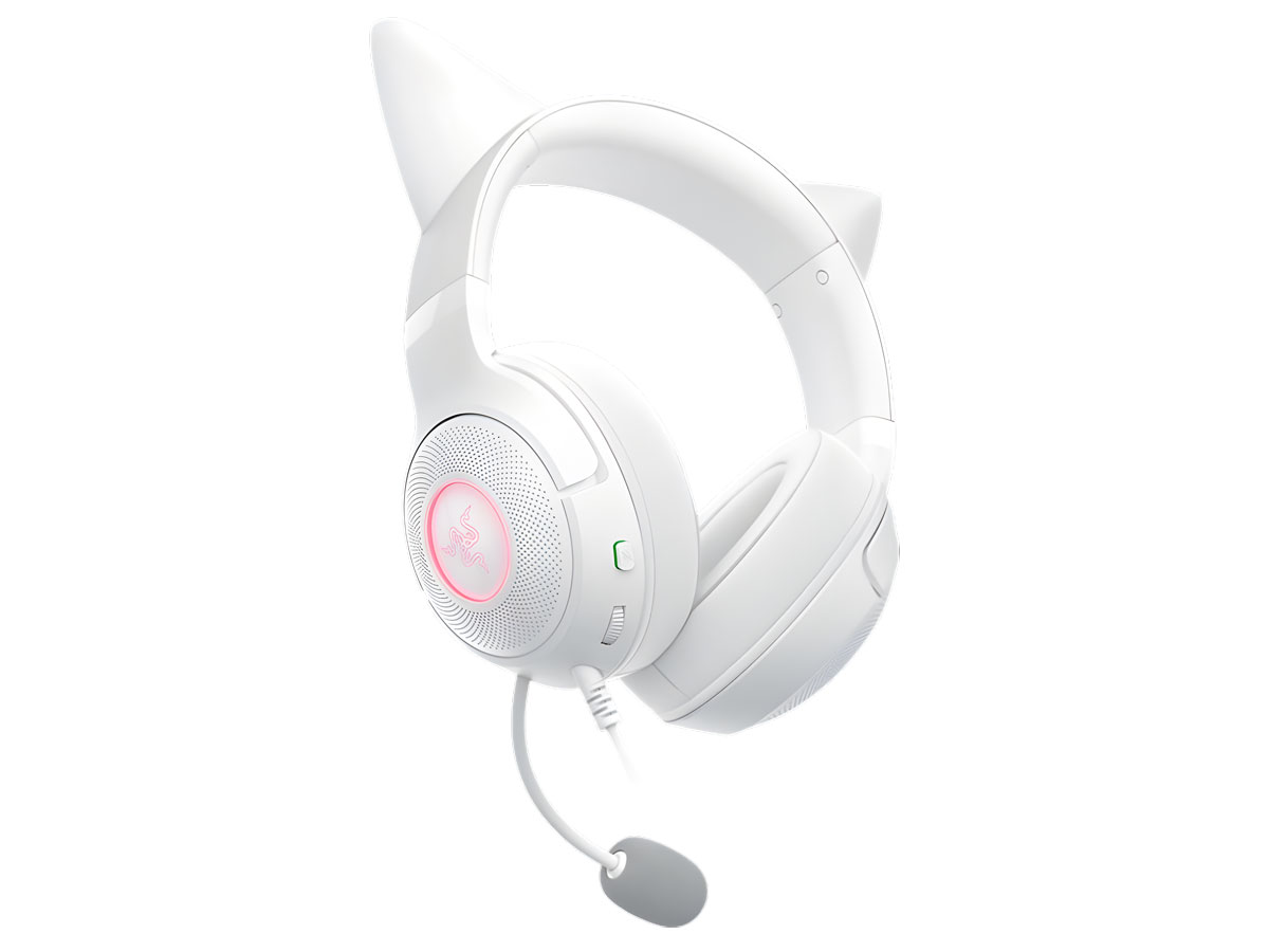 Zusatzgerät Kopfhörer Razer Kraken Kitty V2 White - Frontansicht im Winkel