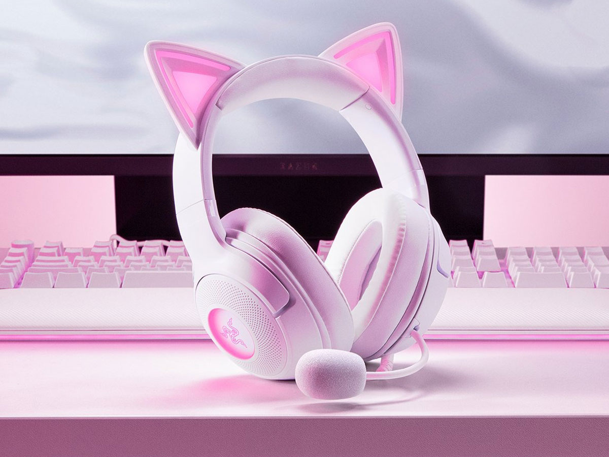 Zusatzgerät Kopfhörer Razer Kraken Kitty V2 White - Lifestyle-Grafik