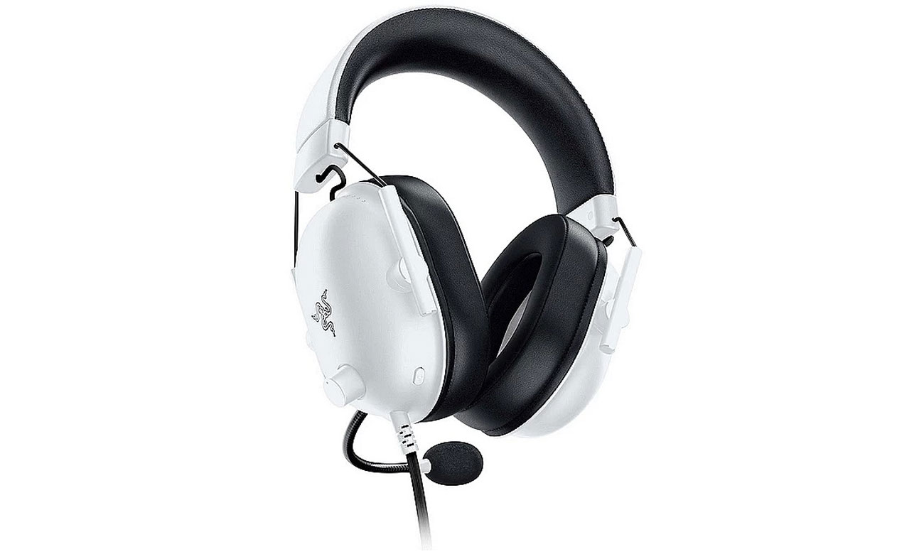 Razer Blackshark V2 X White Headset - Vorder- und Seitenansicht