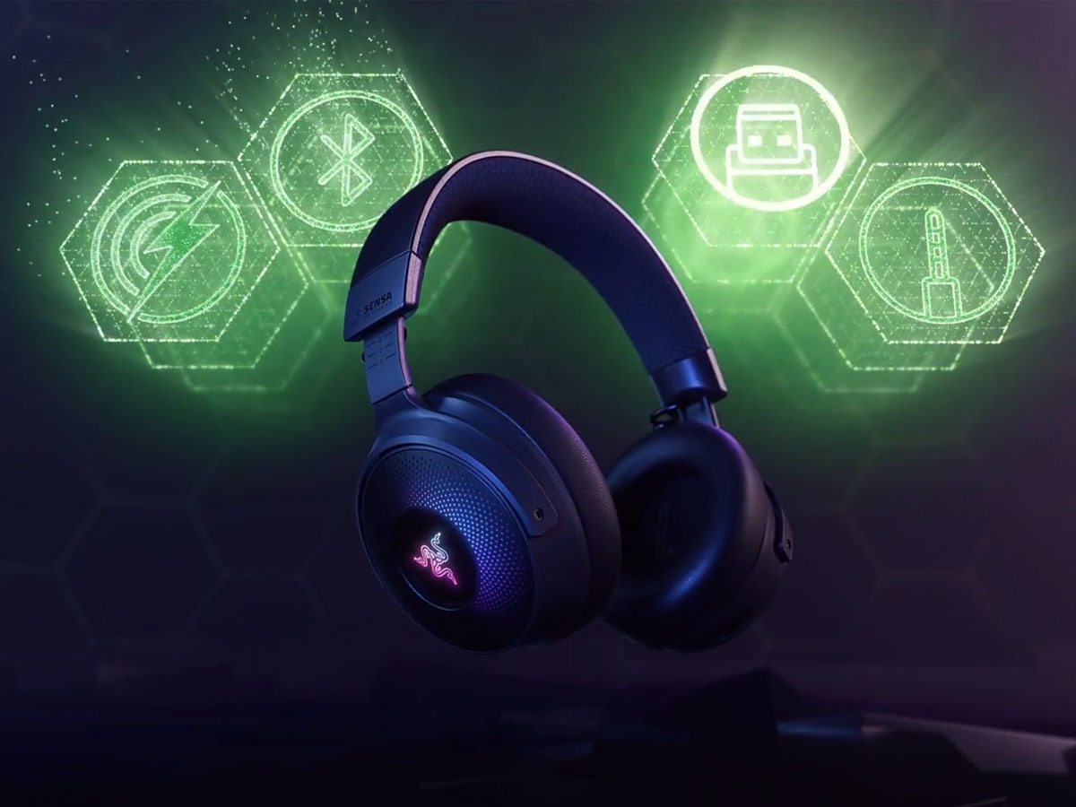 Drahtlose Razer Kraken V4 Pro Kopfhörer - Lifestyle-Grafik