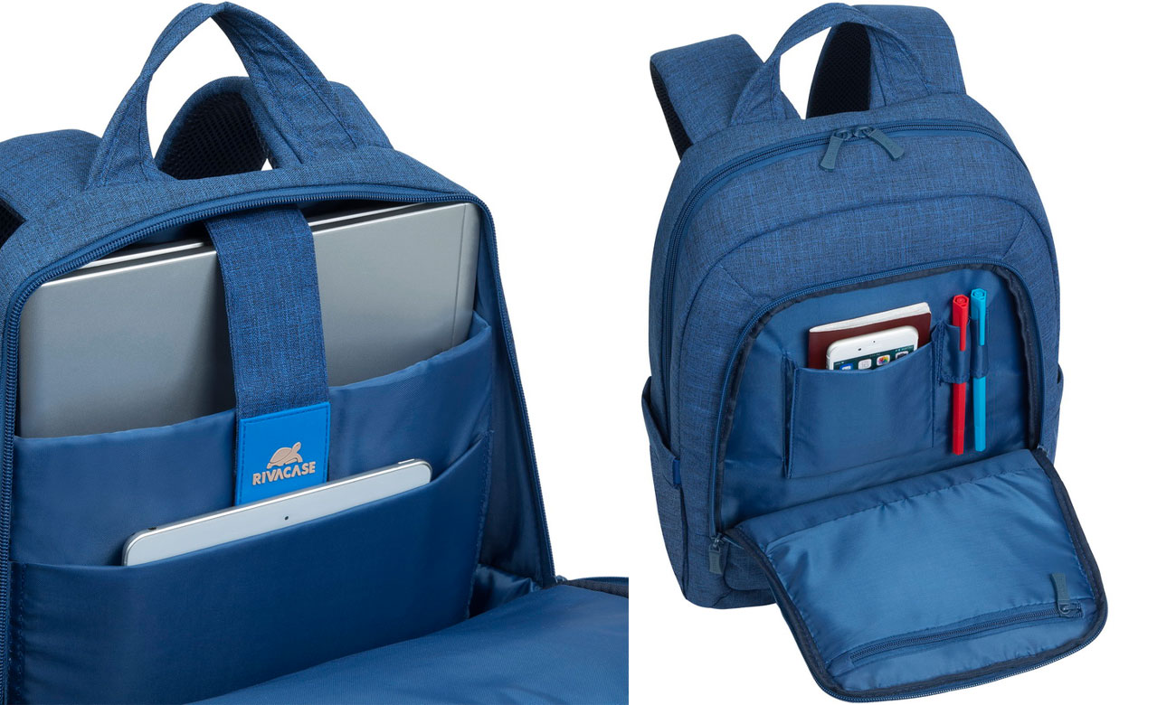 RIVACASE Alpendorf 7560 15,6 blau Innenraum und Fächer