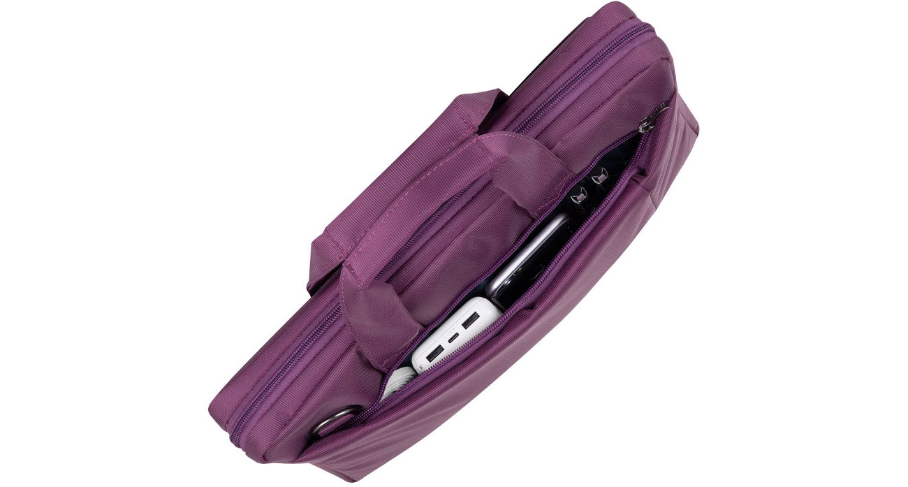 RIVACASE Central 8221 violett Innenraum und Fächer