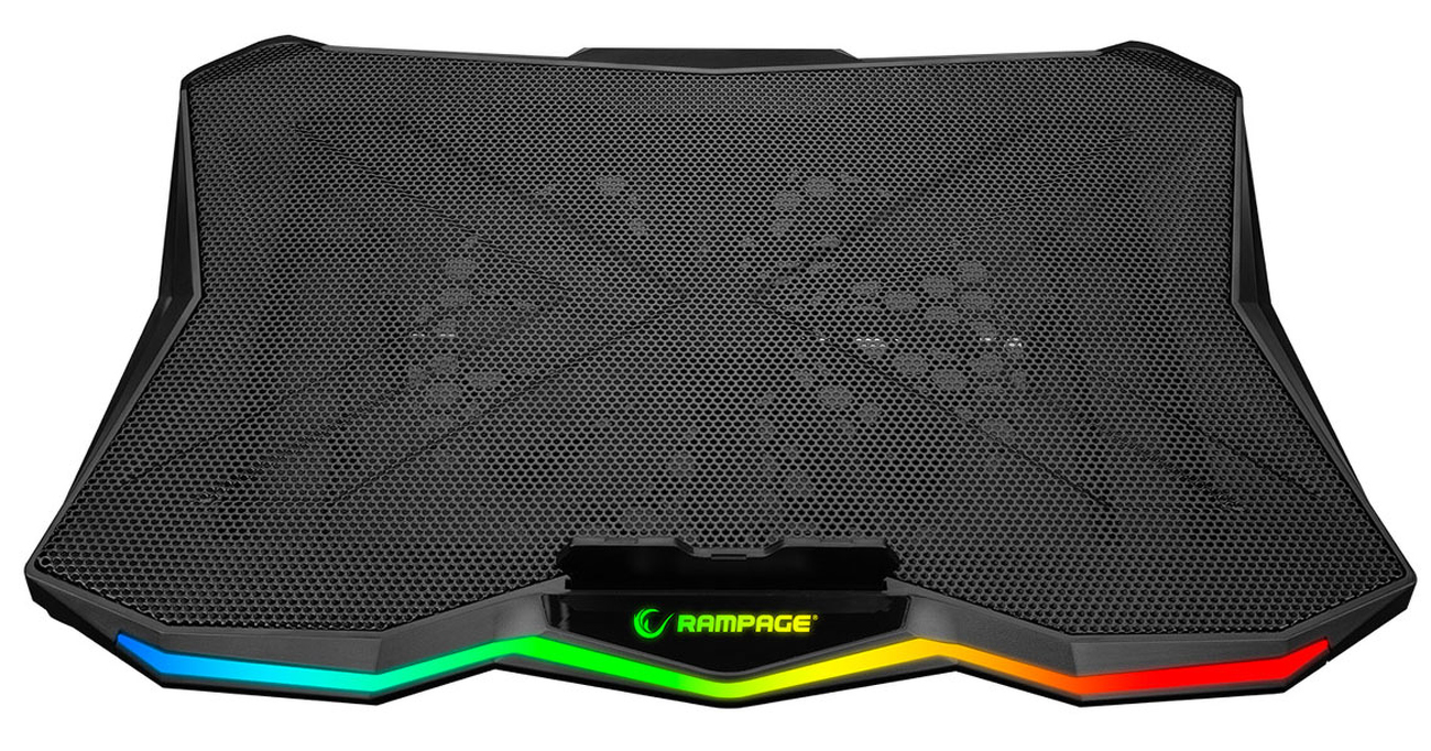 Kühlständer für Laptop 15-17'' Rampage Showy - Frontansicht im Winkel