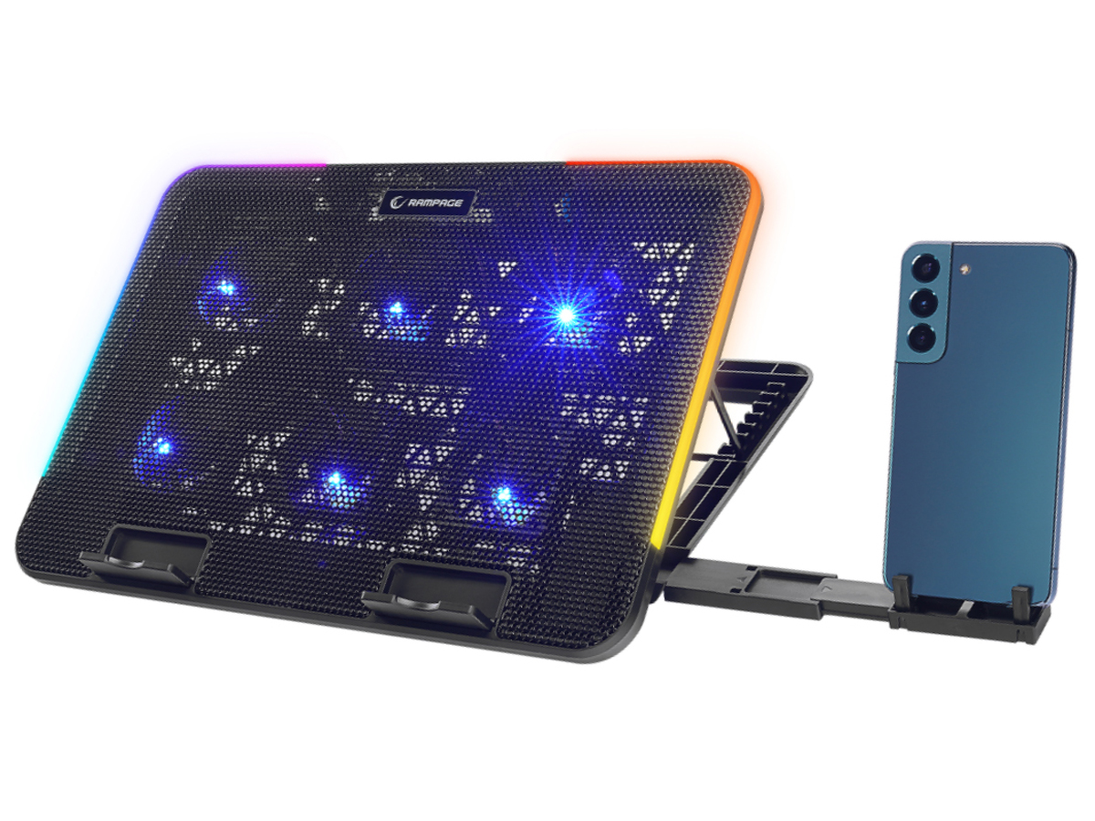 Kühlständer für Laptop 15,6'' Rampage Sixpower R9 - Inklusive Handyhalterung