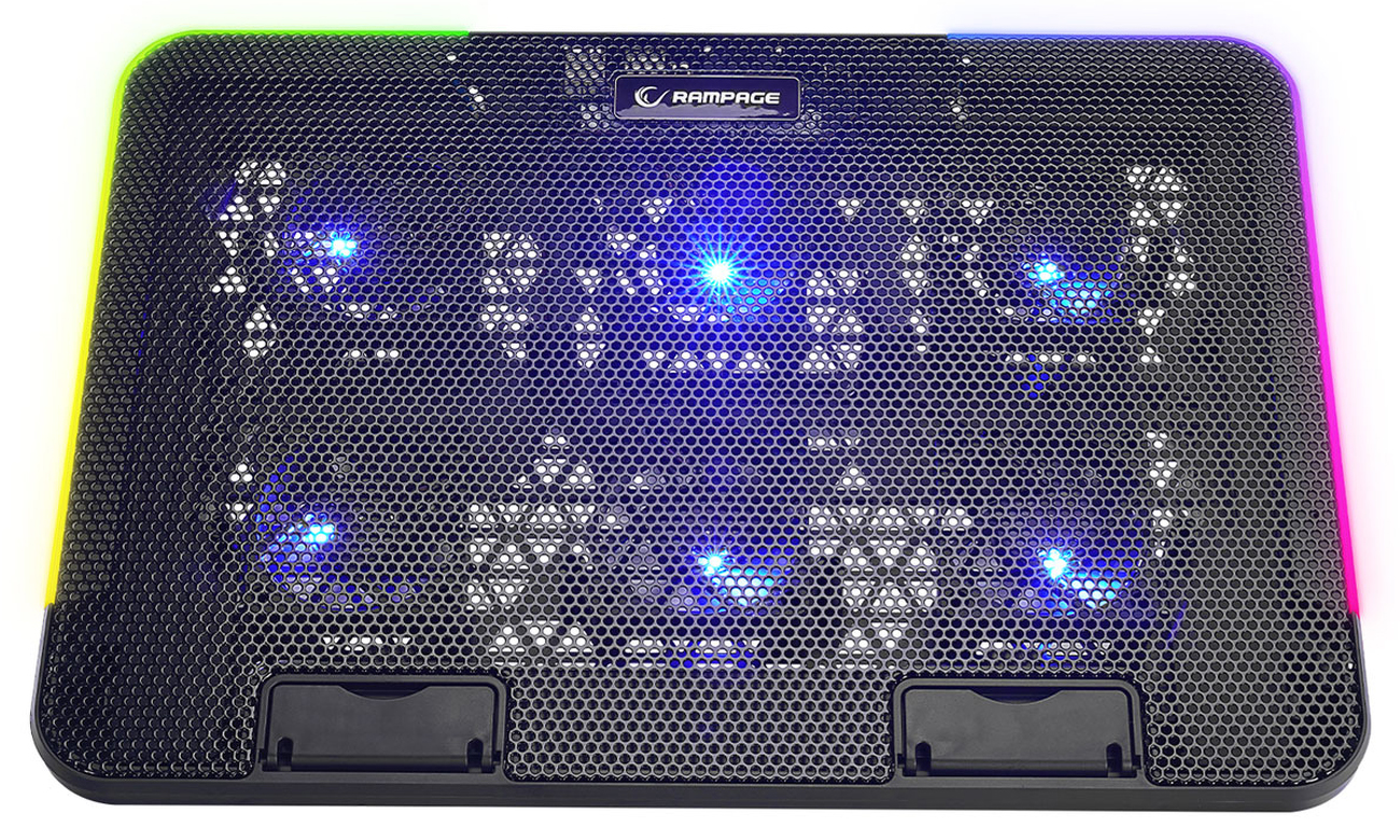 Kühlständer für Laptop 15,6'' Rampage Sixpower R9 - Frontansicht im Winkel
