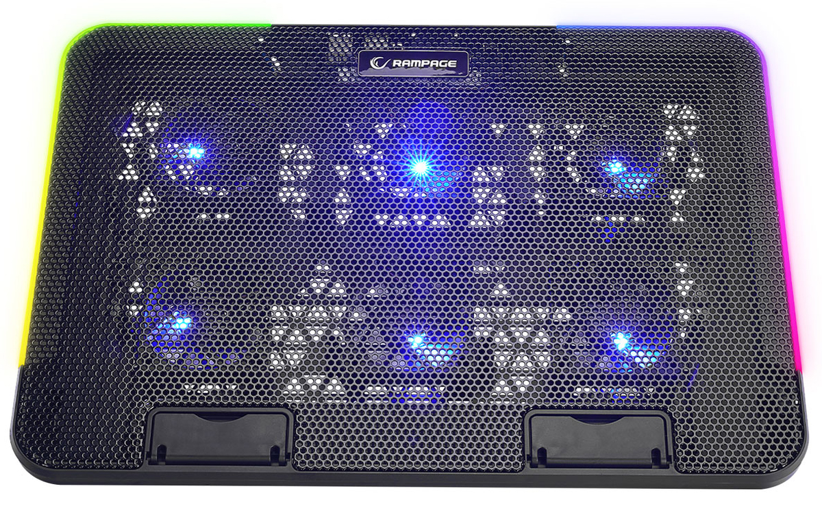 Kühlständer für Laptop 15,6'' Rampage Sixpower R9 - Frontansicht im Winkel