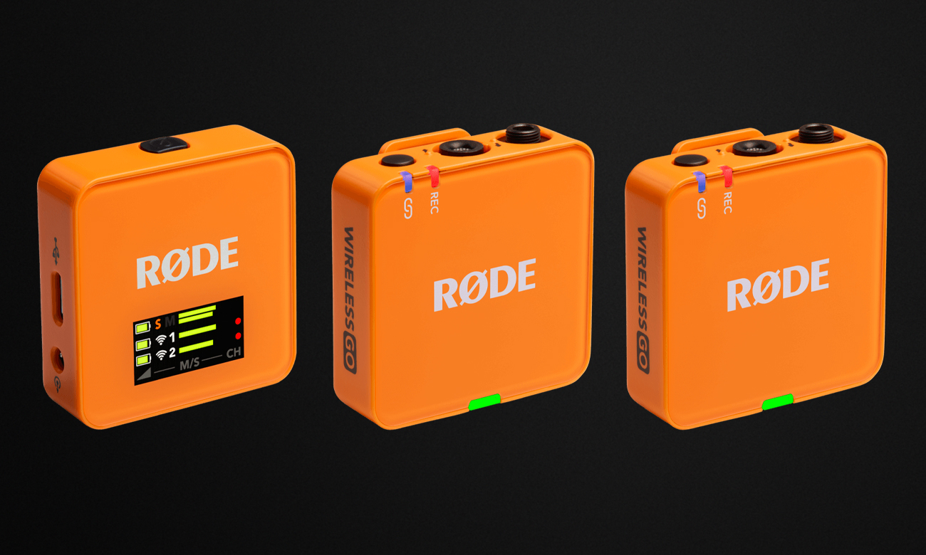 RØDE Wireless GO (Gen 3) Orange - Grafik mit Hintergrund